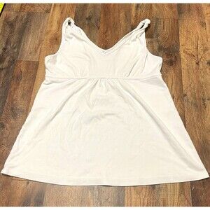 COTN Collection Pleated Empire Tank Babydoll Women’s Top Size L 100% Pima Cotton